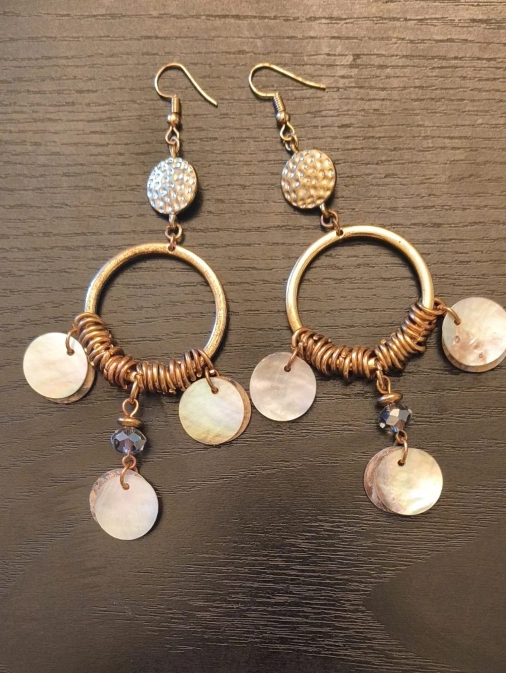 Chandelier Circlet Hoop Shell Earrings